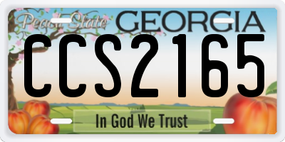 GA license plate CCS2165