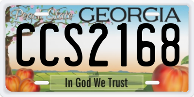 GA license plate CCS2168