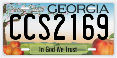 GA license plate CCS2169