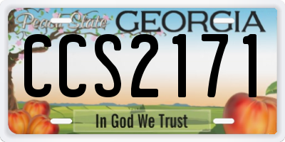 GA license plate CCS2171
