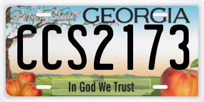 GA license plate CCS2173