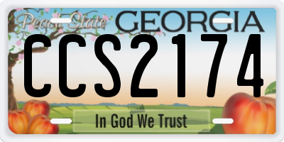 GA license plate CCS2174