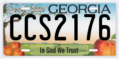 GA license plate CCS2176