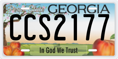 GA license plate CCS2177