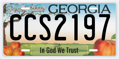 GA license plate CCS2197