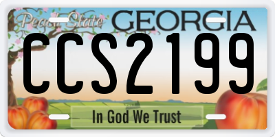 GA license plate CCS2199