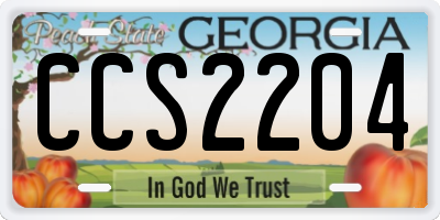 GA license plate CCS2204