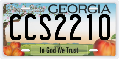 GA license plate CCS2210