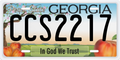 GA license plate CCS2217