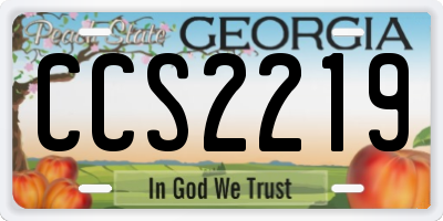 GA license plate CCS2219