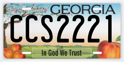 GA license plate CCS2221