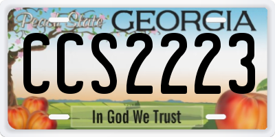 GA license plate CCS2223
