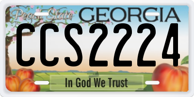 GA license plate CCS2224