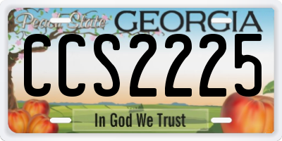 GA license plate CCS2225