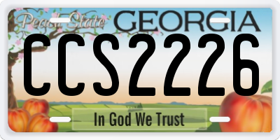 GA license plate CCS2226