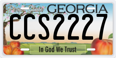 GA license plate CCS2227