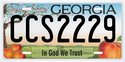 GA license plate CCS2229
