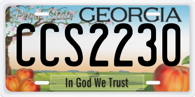 GA license plate CCS2230