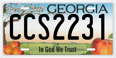 GA license plate CCS2231