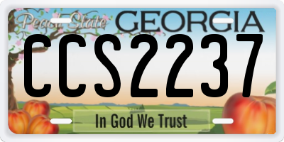 GA license plate CCS2237