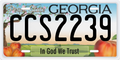 GA license plate CCS2239