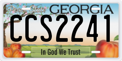 GA license plate CCS2241