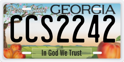 GA license plate CCS2242