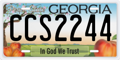 GA license plate CCS2244
