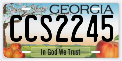 GA license plate CCS2245