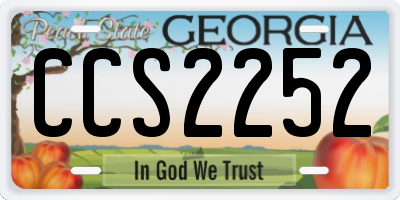 GA license plate CCS2252