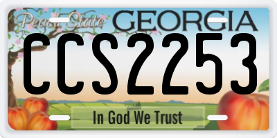 GA license plate CCS2253