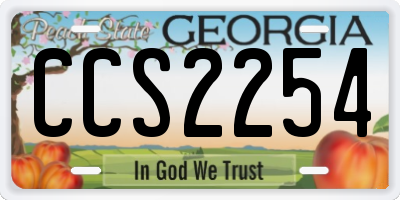 GA license plate CCS2254