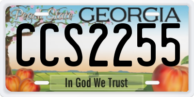 GA license plate CCS2255