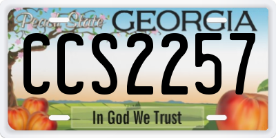 GA license plate CCS2257