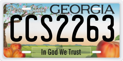 GA license plate CCS2263
