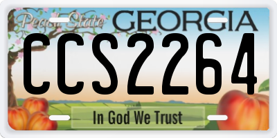 GA license plate CCS2264