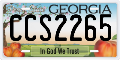 GA license plate CCS2265