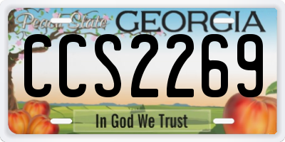 GA license plate CCS2269