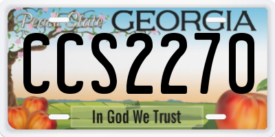 GA license plate CCS2270