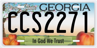 GA license plate CCS2271