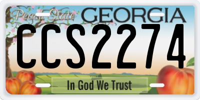 GA license plate CCS2274