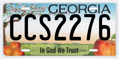 GA license plate CCS2276