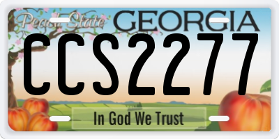 GA license plate CCS2277