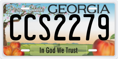 GA license plate CCS2279