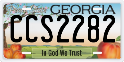 GA license plate CCS2282