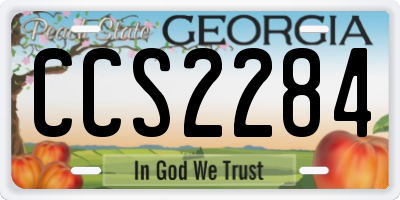 GA license plate CCS2284