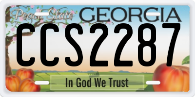 GA license plate CCS2287