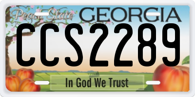 GA license plate CCS2289