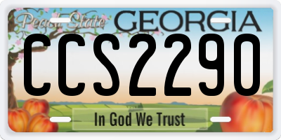 GA license plate CCS2290
