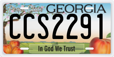 GA license plate CCS2291